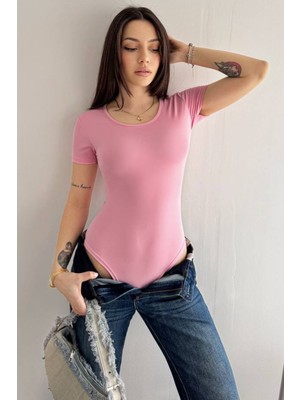 Tarz Cool Basic Body Kadın Kısa Kollu Pamuklu Esnek Bodysuit