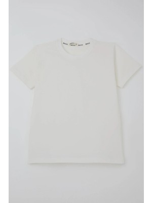 Breeze Erkek Çocuk Tişört Basic 9-14 Yaş, Ekru