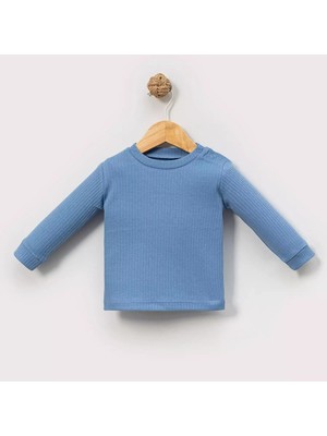 Angeltouch Basic Kız Erkek Bebek Sweatshirt Raporlu Renk Seçenekli Üst