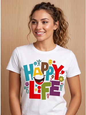 Durak Reklam Be Happy ütü ile uygulanabilen DTF tekstil baskı