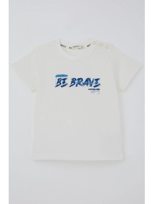 Breeze Erkek Çocuk Tişört Grafiti Baskılı 2-6 Yaş, Ekru
