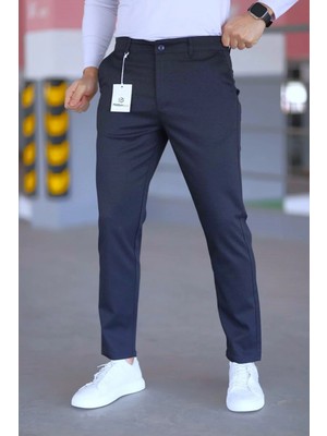 Ser Joven Erkek Slim Fit Lacivert Casual Pantolon %60 Polyester %35 Viskon %5 Elastan