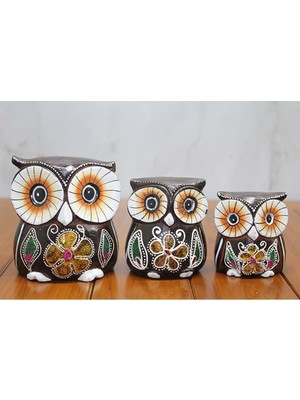 Aydogan's Ahşap 3'lü Baykuş Seti