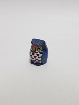 Hasyılmaz Antika Cloisonne Minyatür Baykuş 4,4x3,6cm 150
