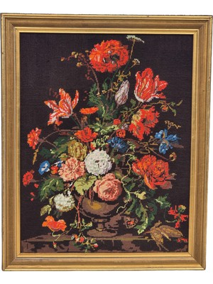 Hasyılmaz Vazodaki Çiçekler Temalı Goblen Dokuma Tablo 64X79CM