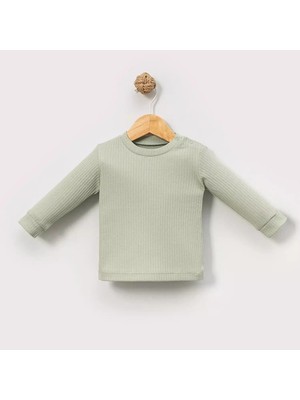 Angeltouch Basic Kız Erkek Bebek Sweatshirt Raporlu Renk Seçenekli Üst