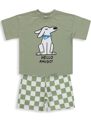 Civil Boys Hello Amigo Baskılı 2'li 3-9 Yaş Takım - Kahve
