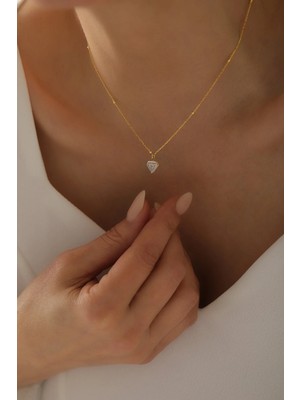 Sunshine 925 Ayar Gümüş ,gold Kaplamalı Çift Renk Diamond Model Kolye