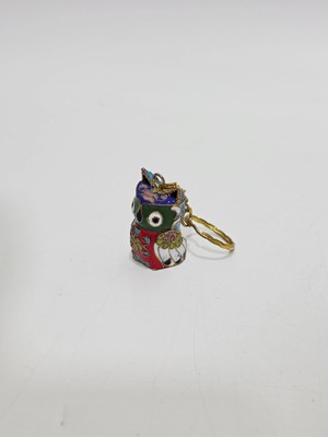 Hasyılmaz Antika Cloisonne Minyatür Baykuş Anahtarlık 3,7x2,3cm 153