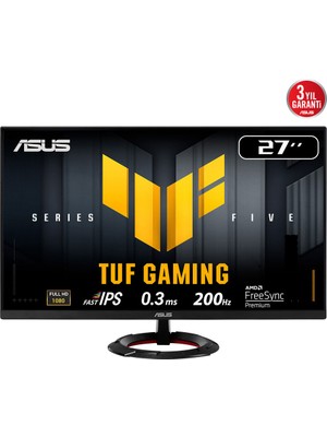 Senka Asus Tuf Gaming VG279Q5R 27&amp;quot; 0.3ms, 200Hz, Full Hd, Dp, 2xhdmi, Hoparlör, Fast IPS Led, El