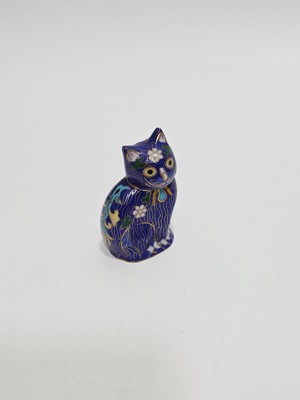 Hasyılmaz Antika Cloisonne Minyatür Kedi 6,7x4,2cm 149