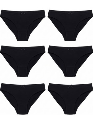 Hepsine Rakip 6'lı Tutku Kadın Pamuklu Fiyonklu Ince Bel Bikini Külot Seti