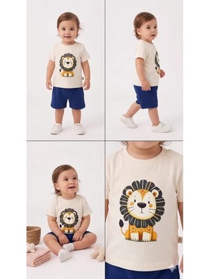 Senka 6/24 Ay Keten Şortlu Basic Bebek Takımı