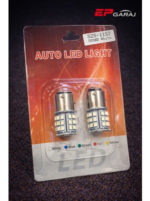 EP Garaj Otomotiv  Üniversal Bütün Araçlara Uyumlu  S25 / 1157 50 Smd LED Ampul (Beyaz) – Çift Duy
