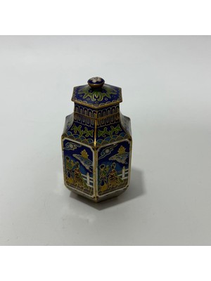 Hasyılmaz Antika Cloisonne Minyatür Kavanoz 7,9x4,2cm 128