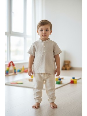 Butik Erkek Bebek Pamuklu Alt - Üst 2'li Takım