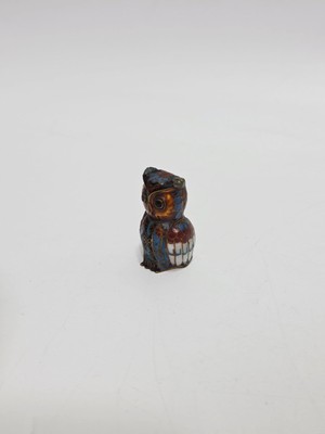 Hasyılmaz Antika Cloisonne Minyatür Baykuş 4,4x2,6cm 151