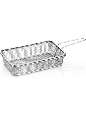 Altınbaşak Paslanmaz Dikdörtgen Sığ Sunum Sepeti 20X12X8 cm | Şık Servis – Restoran & Kafe