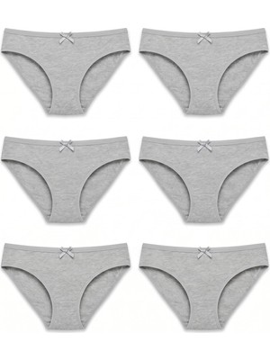 Hepsine Rakip 6'lı Tutku Kadın Pamuklu Fiyonklu Ince Bel Bikini Külot Seti