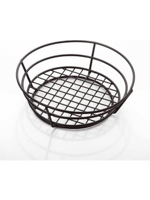 Altınbaşak Yuvarlak Ekmek ve Meyve Sepeti 17X6 cm | Paslanmaz Sunum Sepeti – Restoran & Kafe