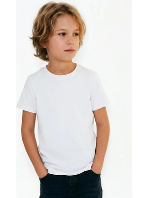 Breeze Erkek Çocuk Tişört Basic 4-8 Yaş, Beyaz