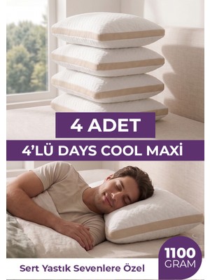 Days In Colours 4 Adet Maxi Klimalı Silikon Yastık - Daycool Serisi - 4 x 1100 Gram Maxi Klimalı Kapitone Silikon Yastık