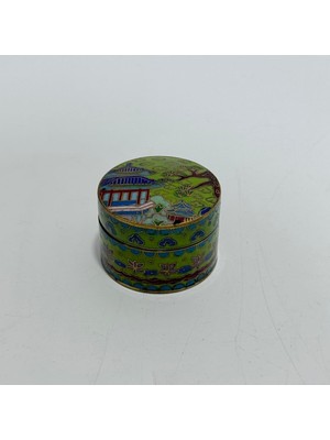 Hasyılmaz Antika Cloisonne Minyatür Kutu 4cm 138