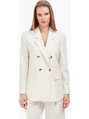 Pierre Cardin Kadın Ekru Comfort Fit Ceket 50320338-VR019