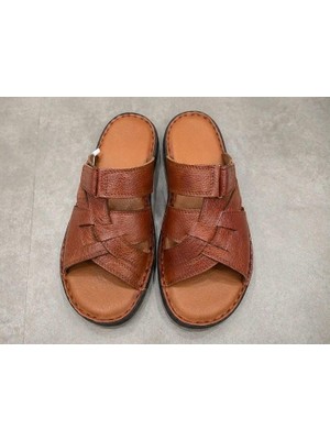 papucumun dünyası Erkek Hakiki Deri Terlik Comfort Taban