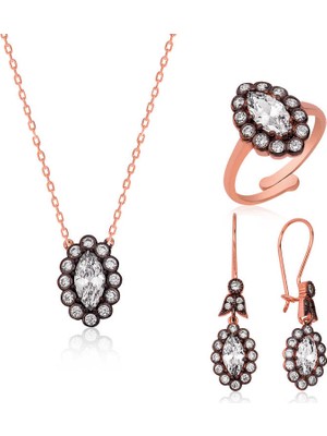 DMR Elegance Gümüş Elmas Montür Bayan Set