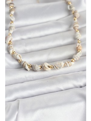 HERŞEYBURDAMODA Doğal Deniz Kabuğu Dizi Kadın Kolye