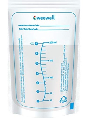 Dora Shopping Weewell WMS825 Süt Saklama Poşeti, Mavi