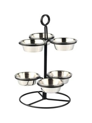 Altınbaşak 6\'lı Sosluk Standı 15X25 cm | Sos ve Sunum Standı – Restoran & Kafe