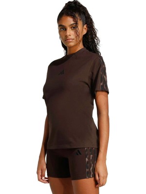 Adidas W Aop 3s T Inf Auco/multc Kahverengi Kadın Kısa Kol T-Shirt