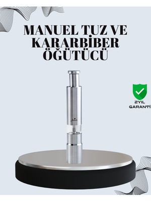 Renklime Tuz ve Kararbiber Öğütücü - Şeffaf Akrilik Hazne