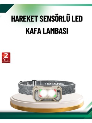 Renklime Şarjlı Wave Sensörlü LED Kafa Feneri Outdoor Kullanım