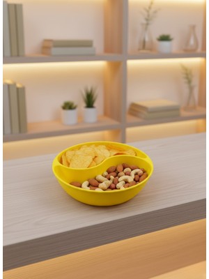 Renklime Dekoratif Sarı Çerezlik Kase 4’lü Set 3X12 cm