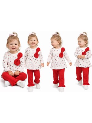 Senka 6/12 Ay Kalp Baskılı Penye Bebek Takımı