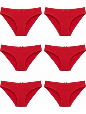 Hepsine Rakip 6'lı Tutku Kadın Pamuklu Fiyonklu Ince Bel Bikini Külot Seti