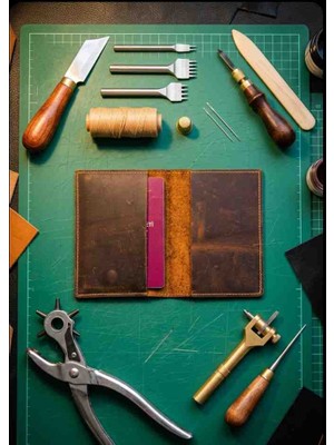 Vintage Leather Craft Hakiki Deri Pasaport Kılıfı