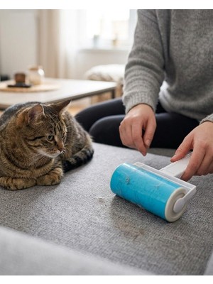 Renklime Yıkanabilir Pet Tüy Toplama Aparatı Kıyafet Koltuk Araba Içi Temizlik Rulosu