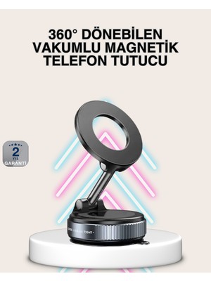 Renklime Güçlü Mıknatıslı Vakumlu Araç Telefon Tutucu Alüminyum Gövde