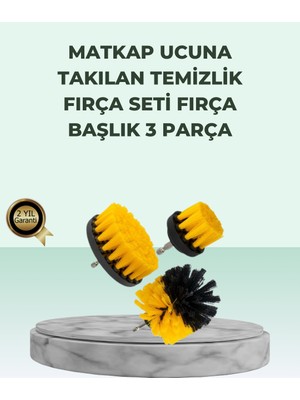 Renklime Matkap Uyumlu Temizlik Fırçası Seti 3’lü Çok Amaçlı