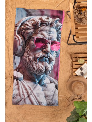 Mossyna | Plaj Havlusu | 75*150 cm | Bambu ve Pamuklu | Baskılı | Yıkanabilir | Antialerjik
