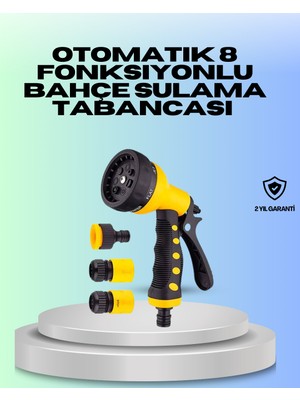 Renklime Ayarlanabilir Basınçlı 8 Modlu Bahçe Sulama Tabancası Hortum Aparatı