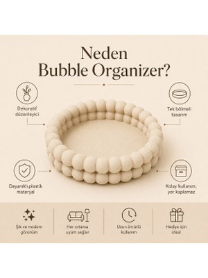 Pl Dizayn Bubble Organizer Dekoratif Düzenleyici 16 cm Çok Amaçlı Makyaj Organizeri Anahtarlık ve Mum Altlığı