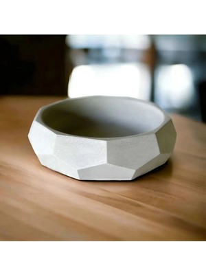 Geometrik Beton Bonsai ve Aranjman Saksısı Açık Renk