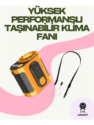 Renklime Dijital Göstergeli Turbo Taşınabilir Fan – USB Type-C, 3 Serinlik Modu