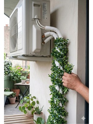 8 Metre Yapay Boru Sarmaşığı Dolgun Yapraklı Çit Balkon Bahçe Dekorasyon Sarmaşık Filiz