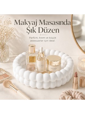 Pl Dizayn Bubble Organizer Dekoratif Düzenleyici 16 cm Çok Amaçlı Makyaj Organizeri Anahtarlık ve Mum Altlığı